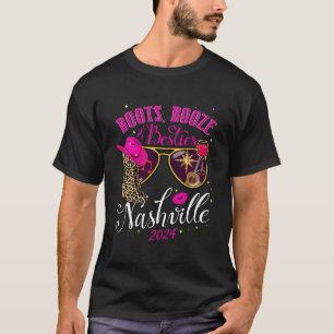 T-shirt Voyage de filles Nashville 2024 Boots Booze Bestie