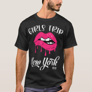 T-shirt Voyage de filles New York 2022 Vacation Squad Lèvr