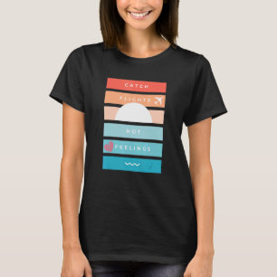 T-shirt Voyage décontracté Vols Pas Sentiments Coucher de