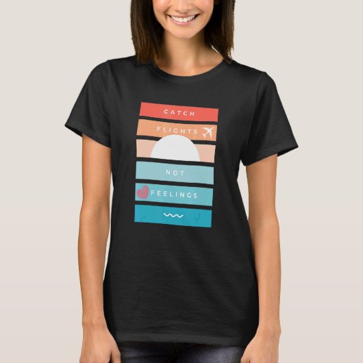 T-shirt Voyage décontracté Vols Pas Sentiments Coucher de (Devant)