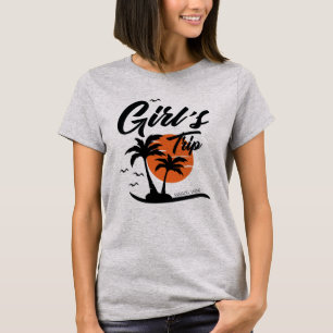 T-shirt Voyage des filles à la plage Palmier Soleil