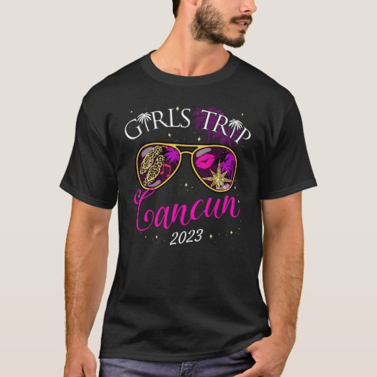 T-shirt Voyage Des Filles Cancun 2023 Pour Les Filles Week (Devant)