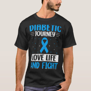 T-shirt Voyage diabétique Amour Vie et combat Type 1 Diabè