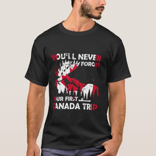 T-shirt Voyage Drapeau Canada Orignal Canada (Devant)