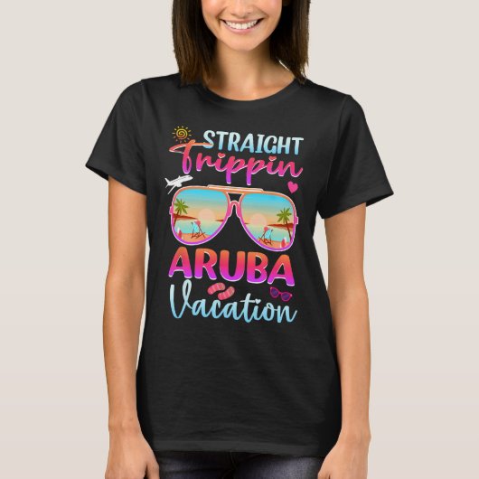 T-shirt Voyage droit Aruba 2025 Plage vacances d'été (Devant)