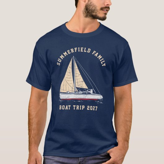 T-shirt Voyage en bateau de la famille d'appariement nauti (Devant)