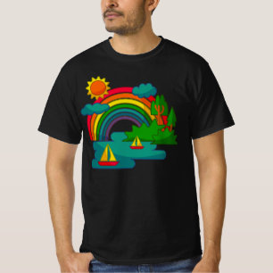 T-shirt Voyage en bateau sous les nuages du soleil et l'ar
