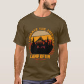 T-shirt Voyage en camping cool mot art (Devant)