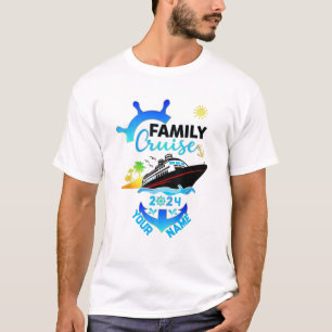 T-shirt Voyage en famille de bateau de croisière personnal