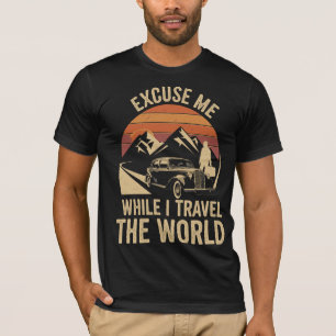 T-shirt Voyage en voiture de collection à travers le monde
