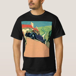 T-shirt Voyage en voiture décapotable vintage à la campagn