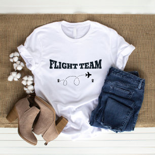 T-shirt Voyage Famille Vacances Black Flight Team Avion