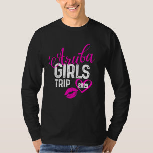 T-shirt Voyage Filles Aruba 2025 Vacances Femme Week-end B