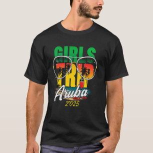 T-shirt Voyage Filles Aruba 2025 Vacances Femme Week-end B