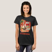 T-shirt Voyage Floride Beach Rocket Retro Rouge (Devant entier)
