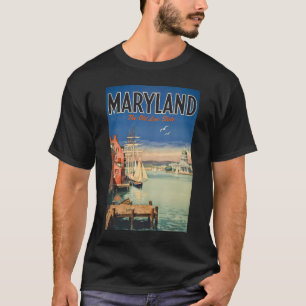 T-shirt Voyage Illustration Picturale Maryland Annapolis