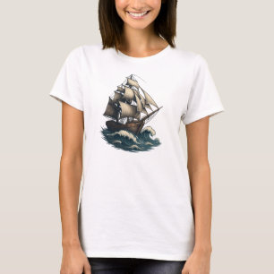 T-shirt Voyage intemporel - Rêves de navigation Vintage