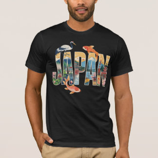 T-shirt Voyage Japon - Grue, Koi Fish & Mt Fuji