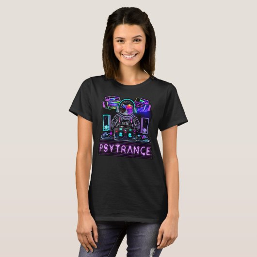 T-shirt Voyage Psytrance Astronaut Rave Edm Techno Dj Fes (Devant entier)