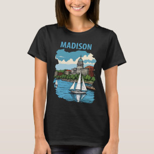 T-shirt Voyage Rétro Capitole Madison Wisconsin