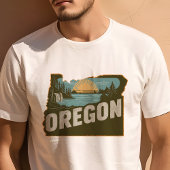 T-shirt Voyage Rétro Graphique Iconique de l'Oregon