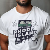 T-shirt Voyage Rétro Icône Graphique de Rhode Island