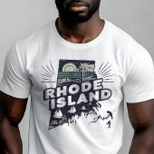 T-shirt Voyage Rétro Icône Graphique de Rhode Island