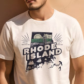 T-shirt Voyage Rétro Icône Graphique de Rhode Island