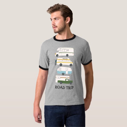 T-shirt VOYAGE ROUTIER Campervan vanlife RV PERSONNALISER  (Devant entier)