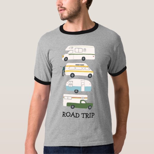 T-shirt VOYAGE ROUTIER Campervan vanlife RV PERSONNALISER  (Devant)