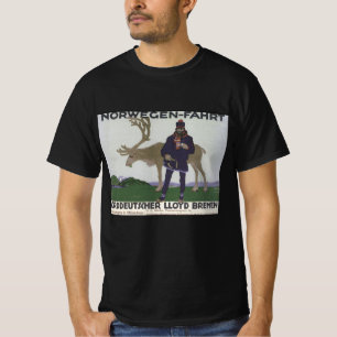 T-shirt Voyage scandinave vintage en Norvège Homme Renne