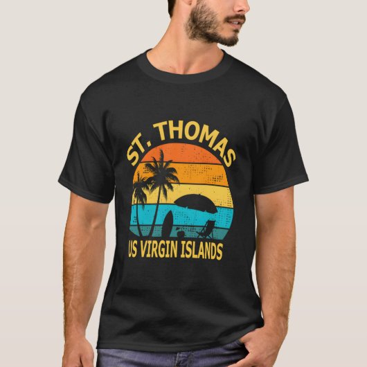 T-shirt Voyage St Thomas Us Îles Vierges Souven Vacances (Devant)
