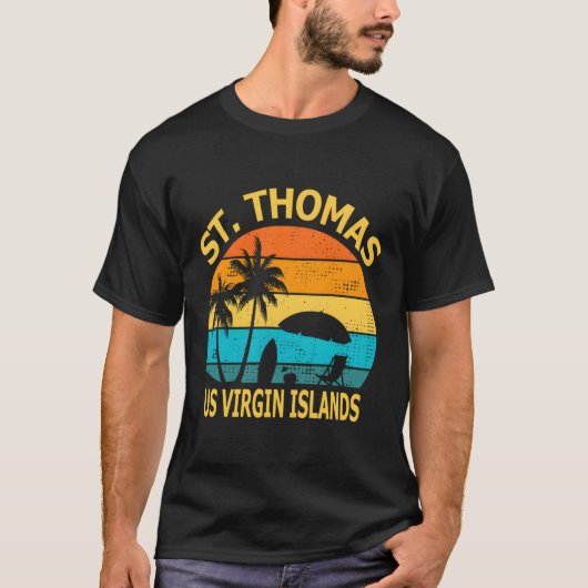 T-shirt Voyage St Thomas Us Îles Vierges Souven Vacances (Devant)