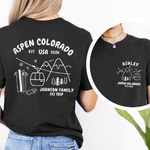T-shirt Voyage sur mesure en ski pour famille, amis et gro