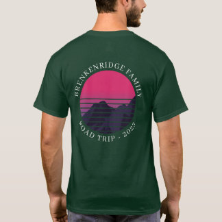 T-shirt Voyage sur route familiale Sunset Retro personnali