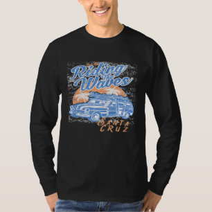 T-shirt Voyage Surf Santa Cruz Cool Wagon Woodie Rétro Vin
