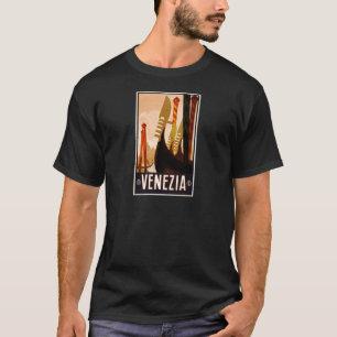 T-shirt Voyage vintage de Venezia Italie de gondole