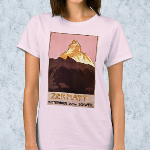 T-shirt Voyage vintage, montagne Matterhorn, Suisse