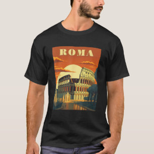 T-shirt Voyage Vintage Rome et Colisée Classique