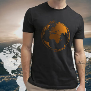 T-shirt Voyageons   Amateur de voyage   Carte du monde