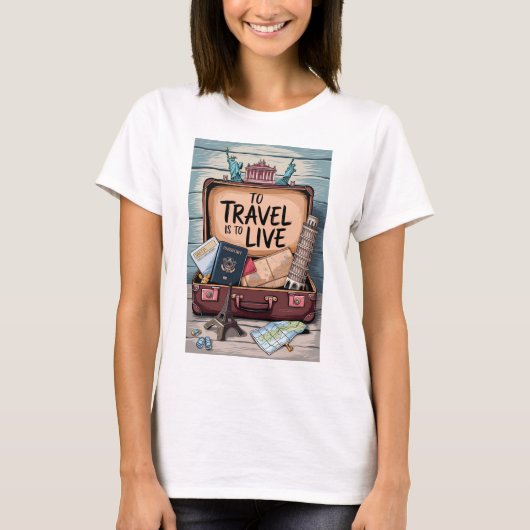 T-shirt Voyager, c'est vivre (Devant)