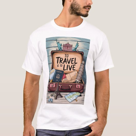 T-shirt Voyager, c'est vivre (Devant)