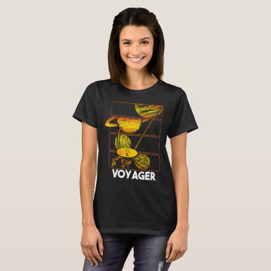 T-shirt Voyager sonde spatiale Système solaire spatial Pla (Devant entier)