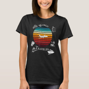 T-shirt Voyageur mondial pour les voyageurs avec Sunset Je