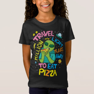 T-Shirt Voyagez Millions D'Années Légères Pour Manger Pizz