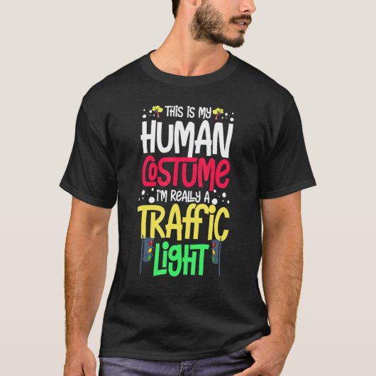 T-shirt Voyant de trafic Signal vert jaune rouge Stop Styl (Devant)