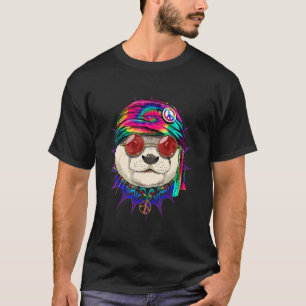 T-shirt Voyelle de mer Hippie Tie Dye Paix Signal Psychedé