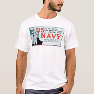 T-shirt Voyez le monde, la marine des USA (US02162)
