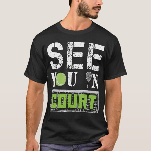 T-shirt Voyez-vous devant le tribunal raquette de cadeau (Devant)
