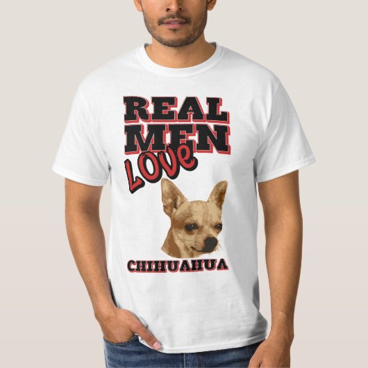 T-shirt Vrai chiwawa d'amour d'hommes (Devant)